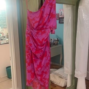 Size small. Formal-midi dress. One shoulder